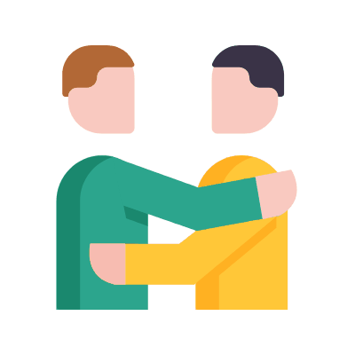 Hugging, Animated Icon, Flat