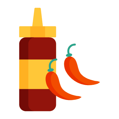 Hot Sauce, Animated Icon, Flat