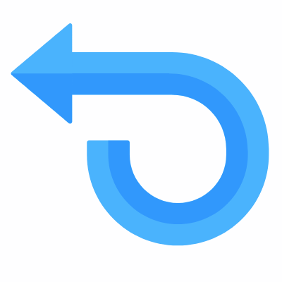 Turn Back, Animated Icon, Flat