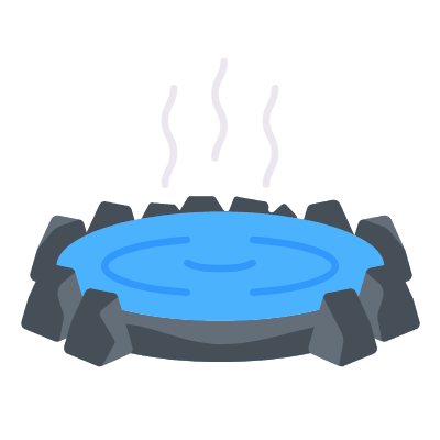 Onsen, Animated Icon, Flat