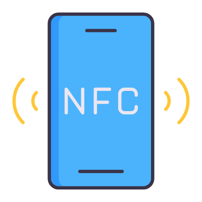 Smartphone NFC, Animated Icon, Flat