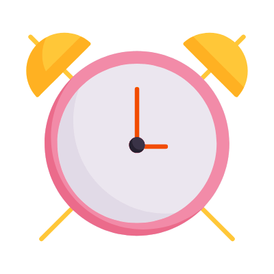 Alarm Clock, Animated Icon, Flat