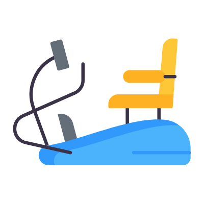 Recumbent Trainer, Animated Icon, Flat