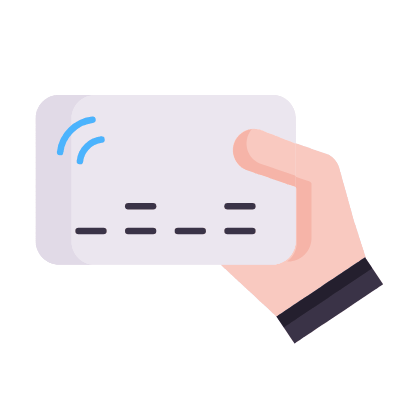 Hand Credit Card, Animated Icon, Flat