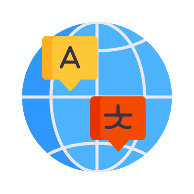 Globe Translate, Animated Icon, Flat