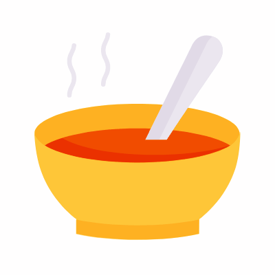 Soup, Animated Icon, Flat