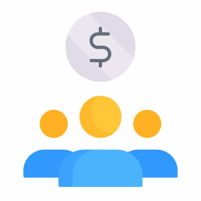 Avatars Collecting Money, Animated Icon, Flat