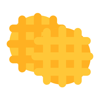 Waffles, Animated Icon, Flat