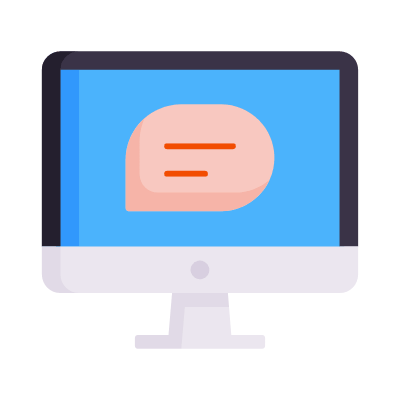 Desktop Chat, Animated Icon, Flat