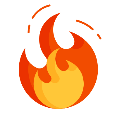 Blazing Flame, Animated Icon, Flat
