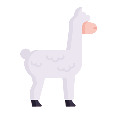 Alpaca, Animated Icon, Flat