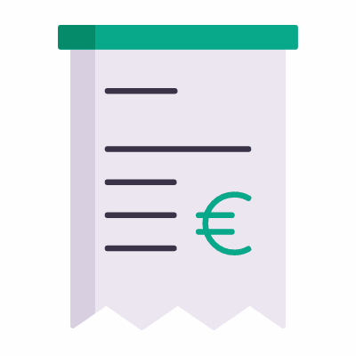 Receipt Euro, Animated Icon, Flat