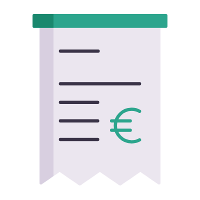 Receipt Euro, Animated Icon, Flat