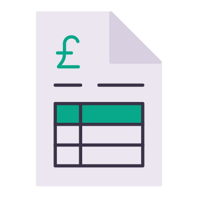 Invoice GBP, Animated Icon, Flat