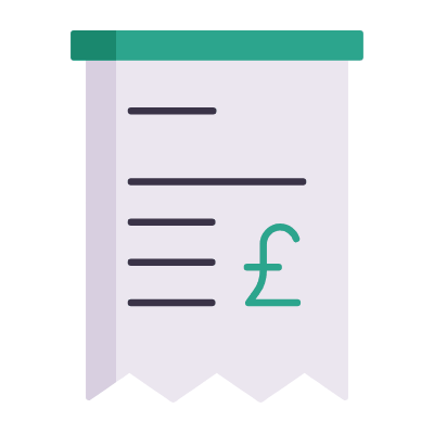 Receipt GBP, Animated Icon, Flat