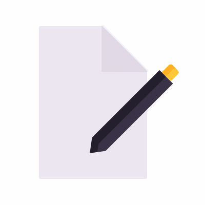 File Pencil, Animated Icon, Flat