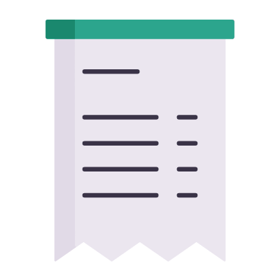 Receipt, Animated Icon, Flat