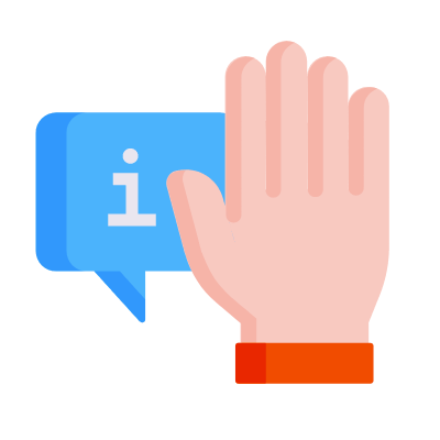 Hand Chat Info, Animated Icon, Flat