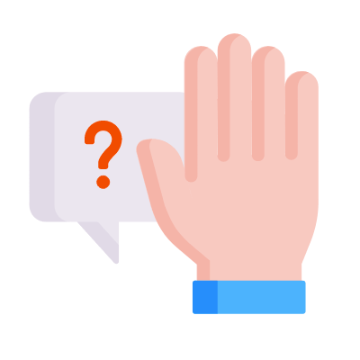 Hand Chat Question, Animated Icon, Flat