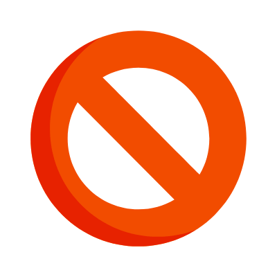 Ban, Animated Icon, Flat