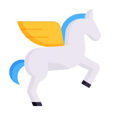 Pegasus, Animated Icon, Flat