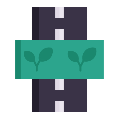 Green Highway, Animated Icon, Flat