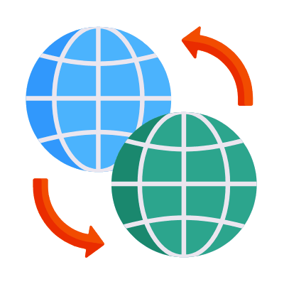 Domain Transfer, Animated Icon, Flat