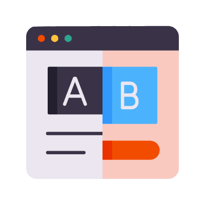 A/B Test, Animated Icon, Flat