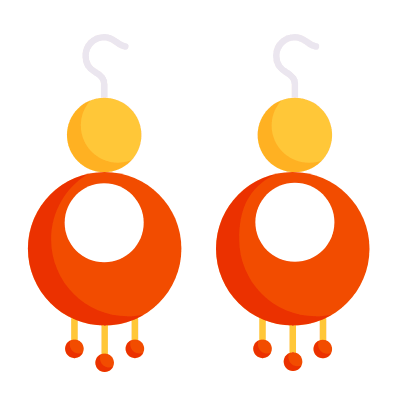 Earrings, Animated Icon, Flat