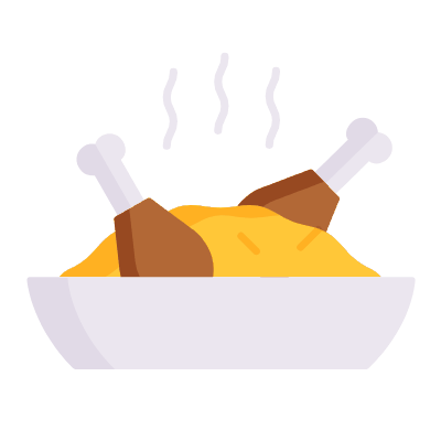 Biryani, Animated Icon, Flat