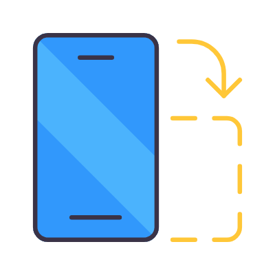 Smartphone Rotate Right, Animated Icon, Flat
