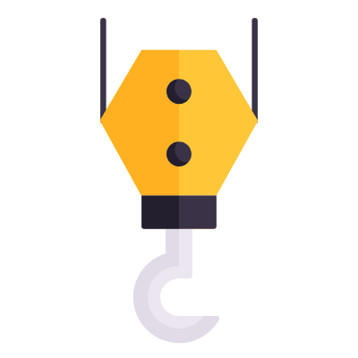 Crane Hook, Animated Icon, Flat