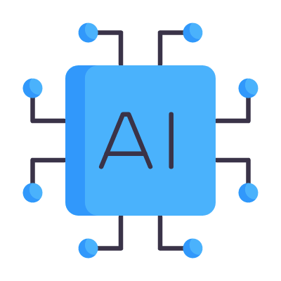 AI Chip, Animated Icon, Flat