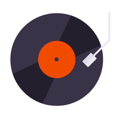 Vinyl, Animated Icon, Flat