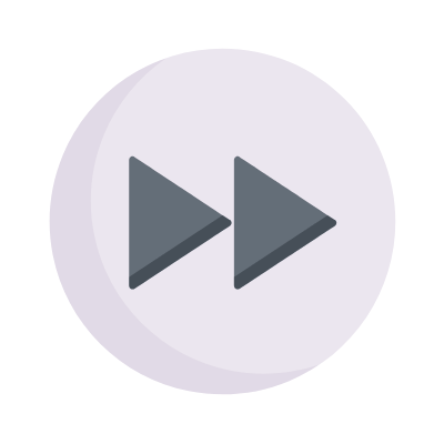 Fast Forward Circle, Animated Icon, Flat