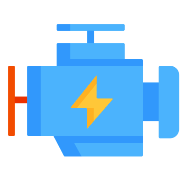 Engine, Animated Icon, Flat