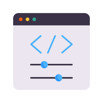 Browser No Code, Animated Icon, Flat