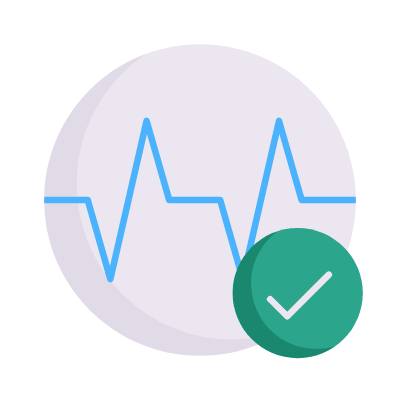 Waveline Check, Animated Icon, Flat