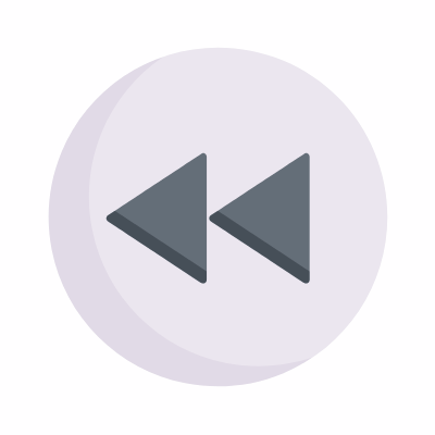 Rewind Circle, Animated Icon, Flat
