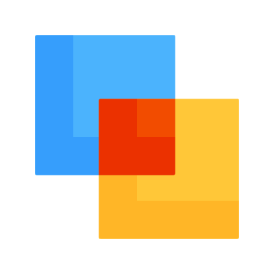 Squares Intersect, Animated Icon, Flat