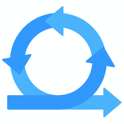 Agile Iteration, Animated Icon, Flat