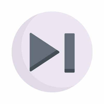 Skip Forward Circle, Animated Icon, Flat