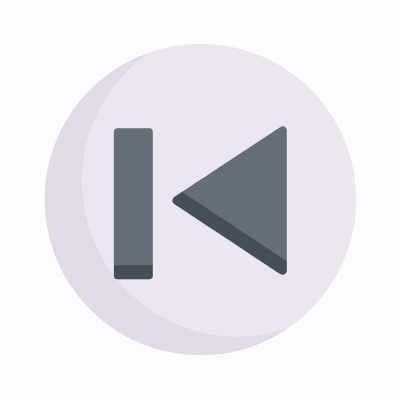 Skip Back Circle, Animated Icon, Flat