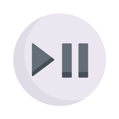 Play Pause Circle, Animated Icon, Flat