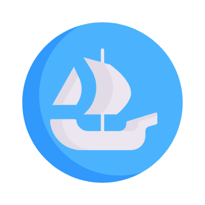 Opensea, Animated Icon, Flat