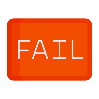 Fail, Animated Icon, Flat