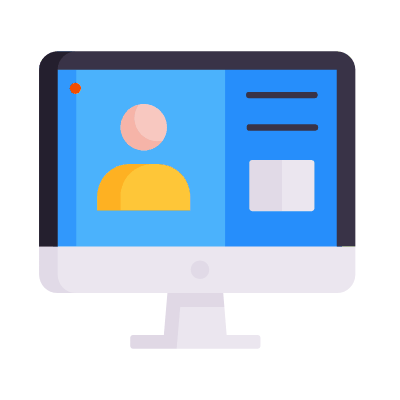 Desktop Live Stream, Animated Icon, Flat