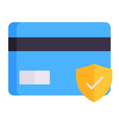 Credit Card Shield, Animated Icon, Flat