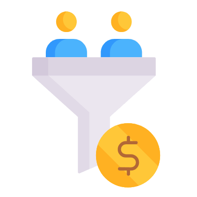 Leads Funnel, Animated Icon, Flat