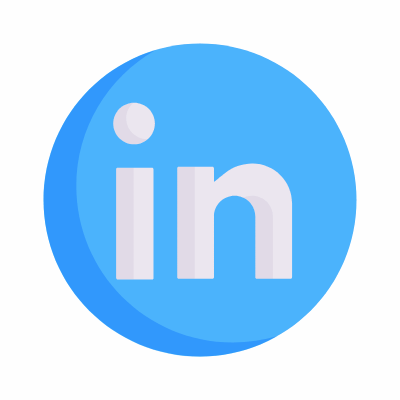 Linkedin, Animated Icon, Flat